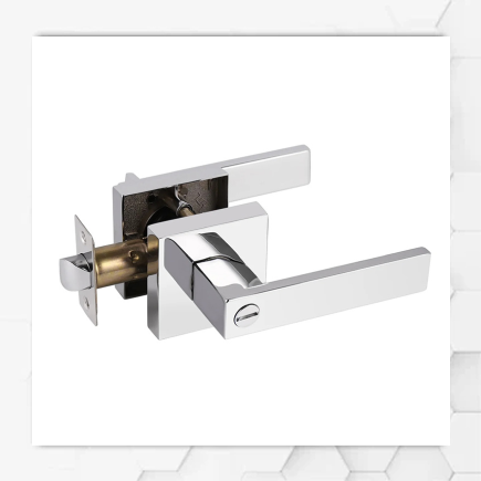 Door Lock Square Chrome - Privacy