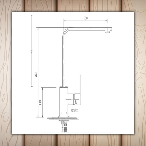 Neel Square Kitchen Tap Black