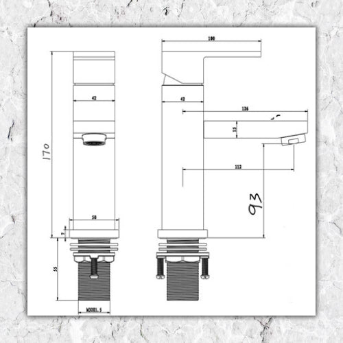 Ram Basin Tap Square Small Black