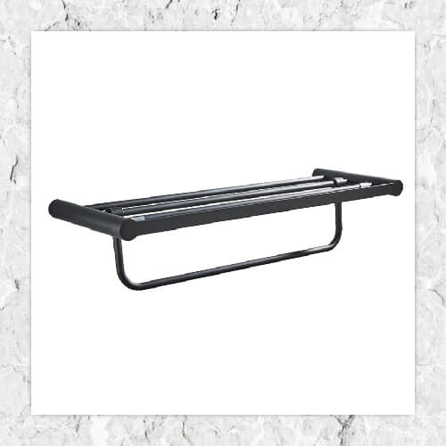 Towel Rack Black Round