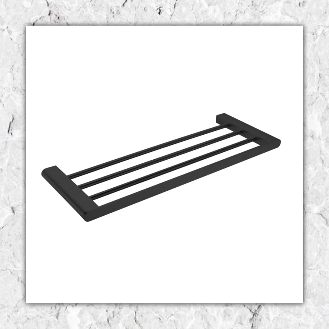 Double Towel Rail Black