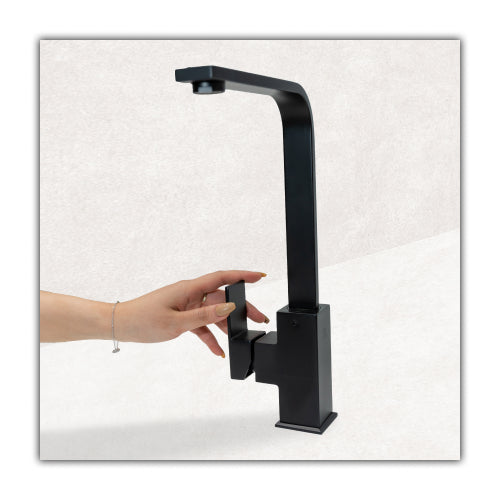 Neel Square Kitchen Tap Black
