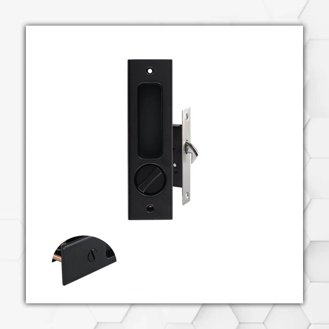 Slider Door Lock With Handle - Black