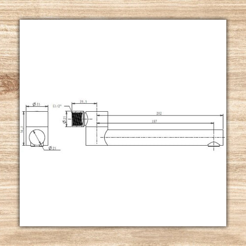 Bath Spout Square Black