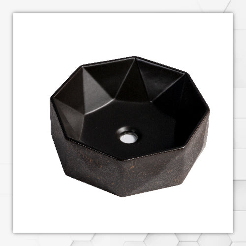 Black diamond round basin