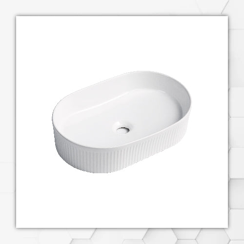 Crystal white oval basin