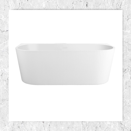FLUTE BACK TO WALL WHITE 1700