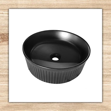 Black Round Flute Basin