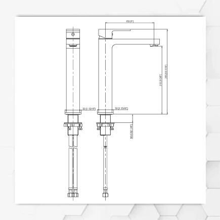 Vista Black Square Tall Tap