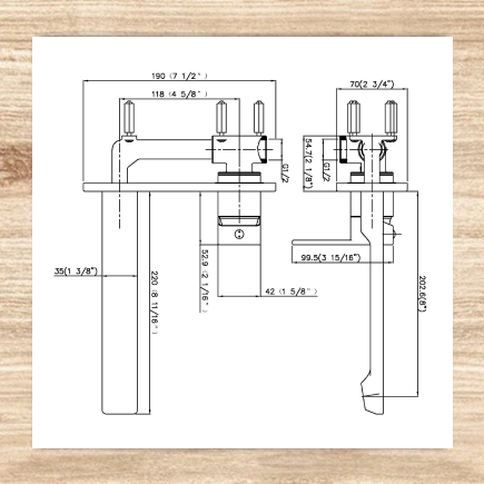 Wall Mount Tap Set Gun Metal