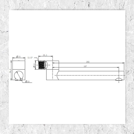Bath Spout Square Gun Metal
