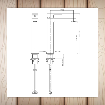 Vista Gold Square Tall Tap