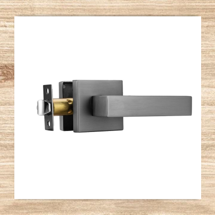 Door Lock Square Gun Metal - Passage
