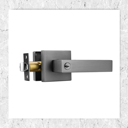 Door Lock Square Gun Metal - Entree