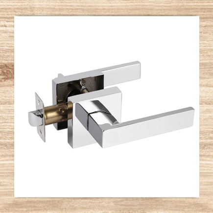 Door Lock Square Chrome - Passage