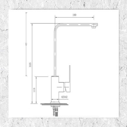 Neel Square Kitchen Tap Gun Metal