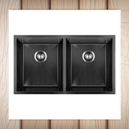 Double Bowl Square Black Sink