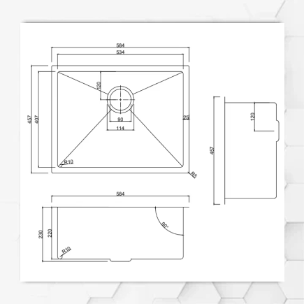 Single Bowl Square Sink