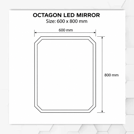 Octagon LED Mirror - 600-800