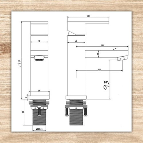 Ram Basin Tap Square Small Chrome