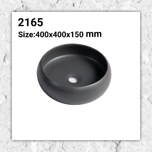 Terracotta grey round basin