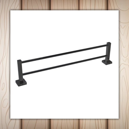 Towel rail double square black