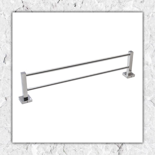 Towel rail double square chrome