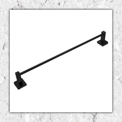 Towel rail single square black