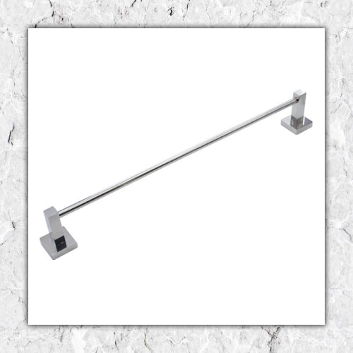 Towel rail single square chrome