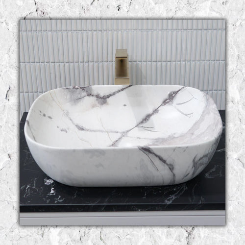 White Marble Look Basin