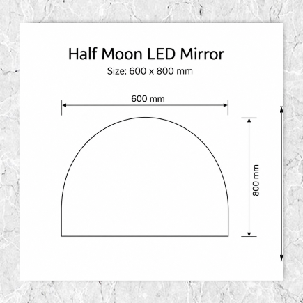 Half Moon LED Mirror 600-800