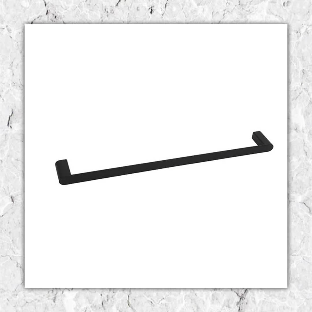 Single Square Towel Rail Black