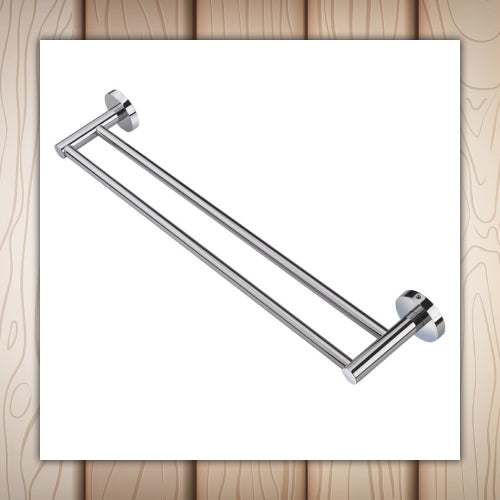 towel rail double round chrome